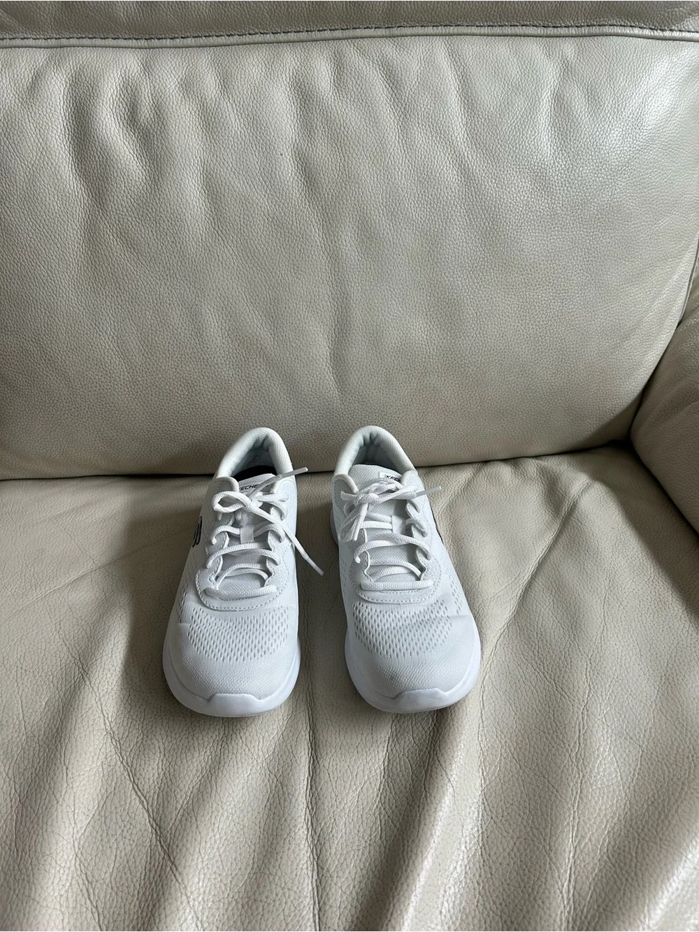 Women's Skechers All-White Knit Comfort Sneakers, 7 1/2